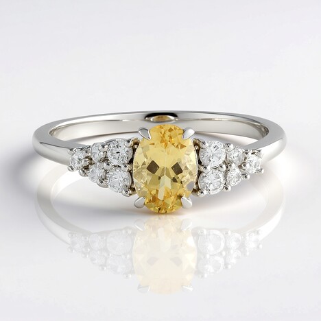 Anello in argento con Berillo Giallo