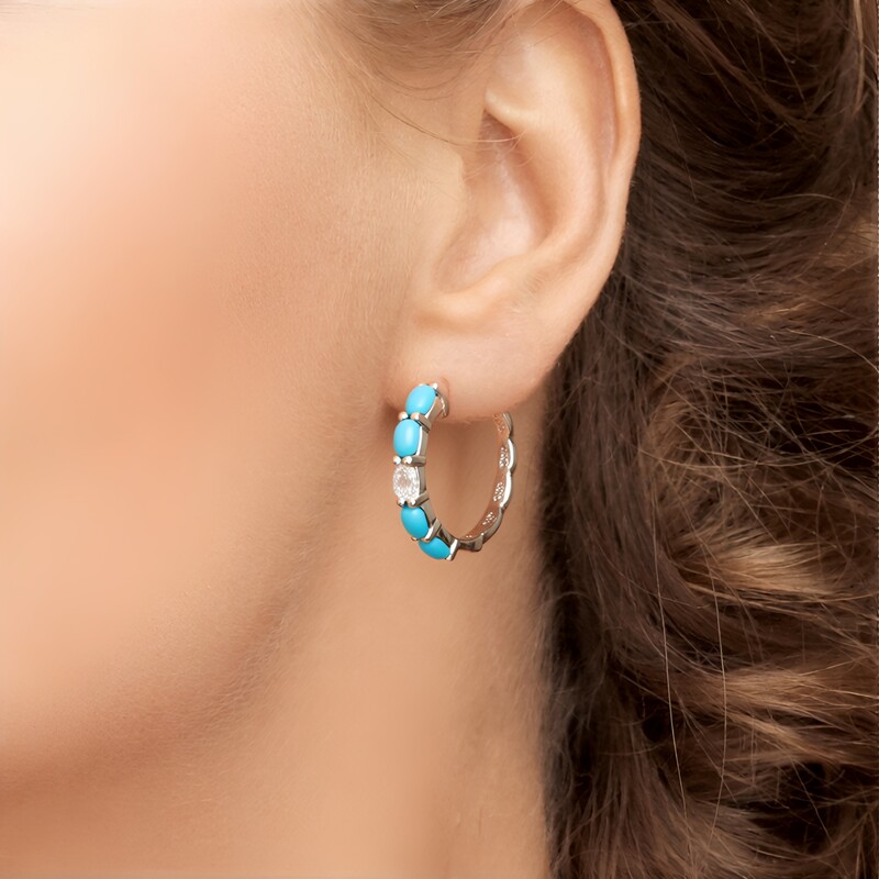Sleeping Beauty Turquoise Silver Earrings (Faszination Türkis)