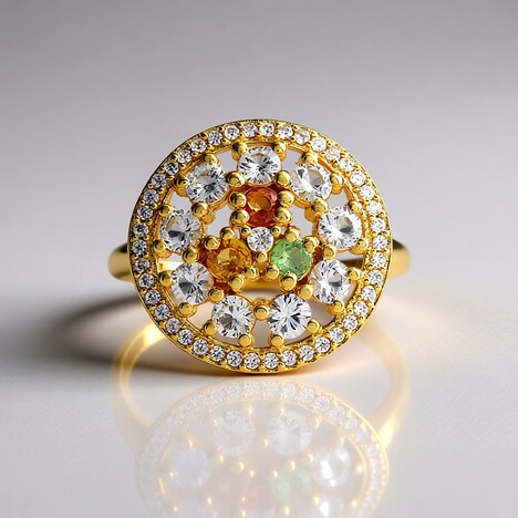 Anello in argento con Zaffiro Bianco