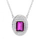 Pink Flouorite Silver Necklace (Gems en Vogue)