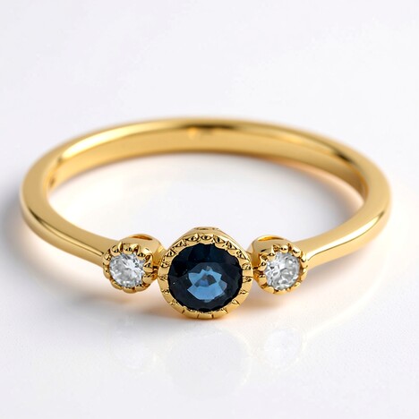 Anello in oro con Zaffiro Ceylon Blu
