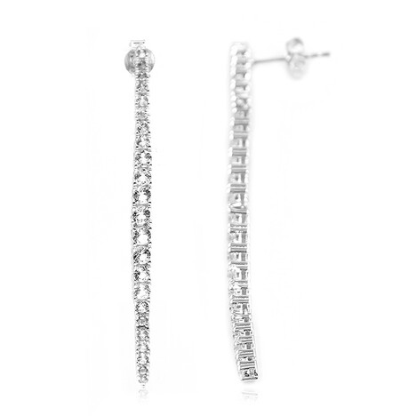 Boucles d'oreilles en argent et Topaze blanche