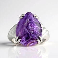Bague en argent et Charoïte