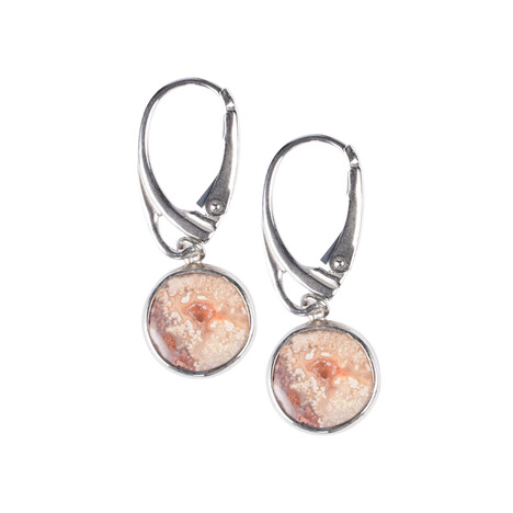 Boucles d'oreilles en argent et Agate dentelle