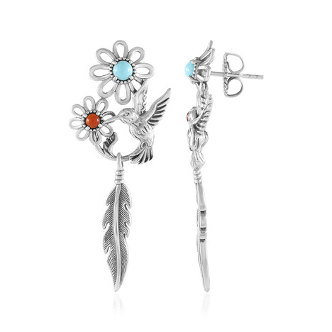 Turquoise Silver Earrings (Desert Chic)