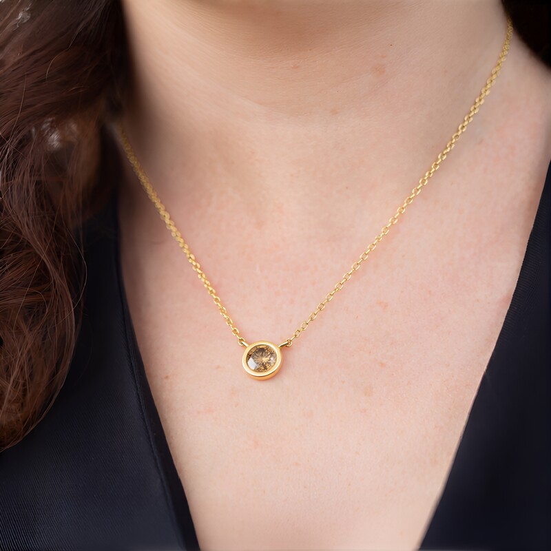 Collier en or et Diamant champagne I2 (de Melo)