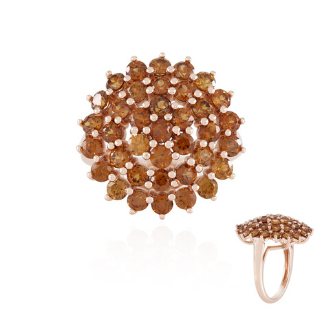Zilveren ring met Bruine Zirkonen (Adela Silber)