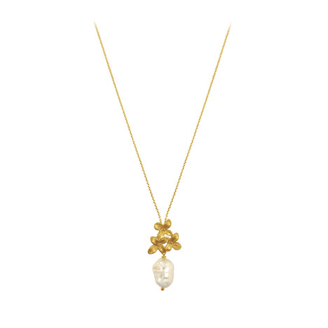 White Freshwater Pearl Silver Necklace (Joias do Paraíso)