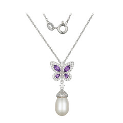 Collar en plata con Perla blanca Freshwater