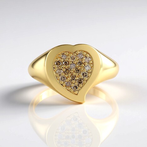Anello in argento con Diamante Cioccolato I2