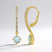 Pendientes en plata con Topacio azul cielo