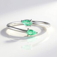 Anello in argento con Smeraldo Colombiano