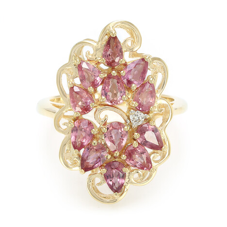 Anello in oro con Zaffiro Padparadscha (non riscaldato) (AMAYANI)