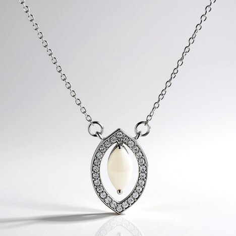 Collana in argento con Opale Bianco