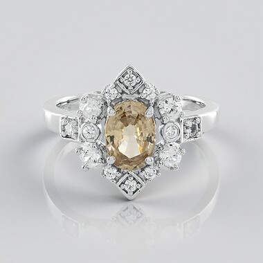 Anillo en plata con Zircón amarillo canario