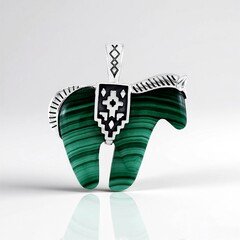 Ciondolo in argento con Malachite