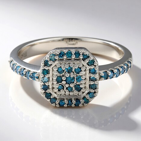 Anello placcato in platino con Diamante Fancy