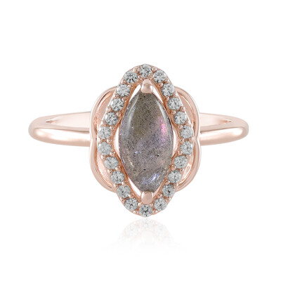 Anello in argento con Labradorite rosa Maniry
