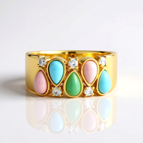 Anello in argento con Crisoprasio (KM by Juwelo)
