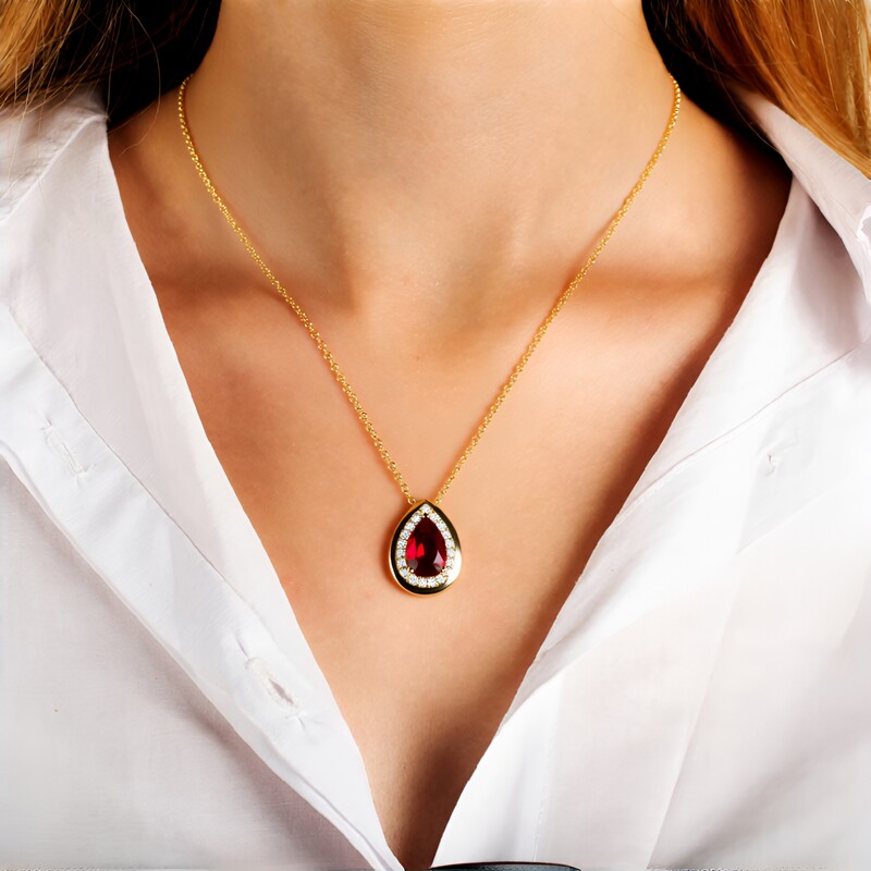 Collar en oro con Ópalo de fuego de México (CIRARI)