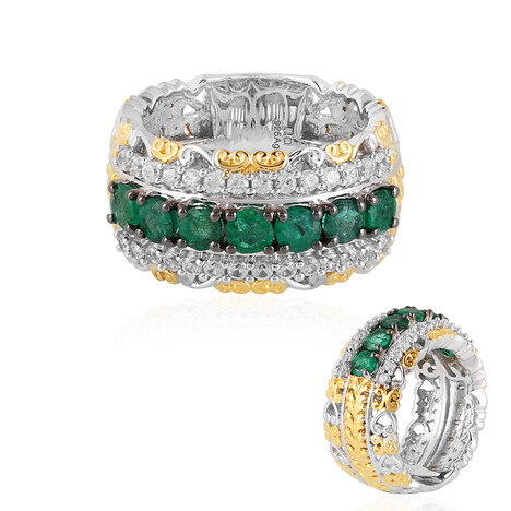 Sambia-Smaragd-Silberring (Gems en Vogue)