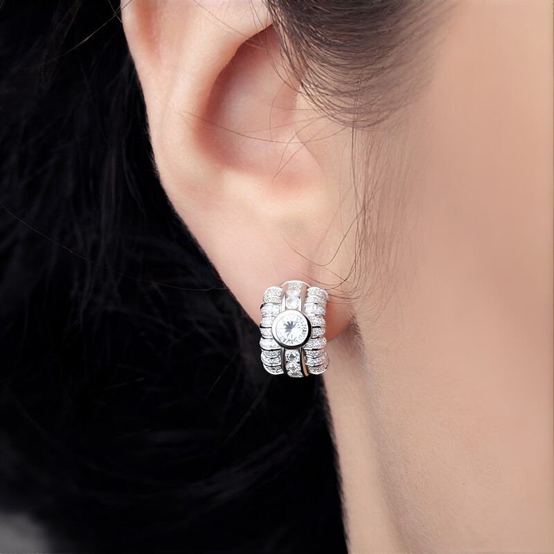 Orecchini in argento con Topazio Bianco (Adela Silber)