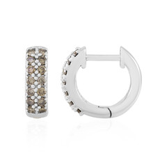 Pendientes en plata con Diamante chocolate I2