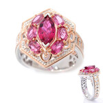 Zilveren ring met een Braziliaanse roze toermalijn (Gems en Vogue)