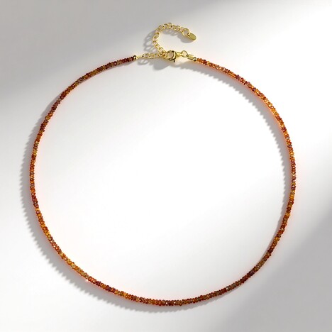 Collier en argent et Saphir Padparadscha