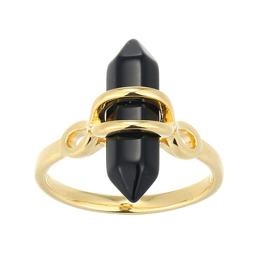 Schwarzer Achat-Silberring