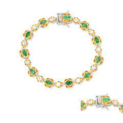 Bracelet en argent et Emeraude de Zambie (Gems en Vogue)