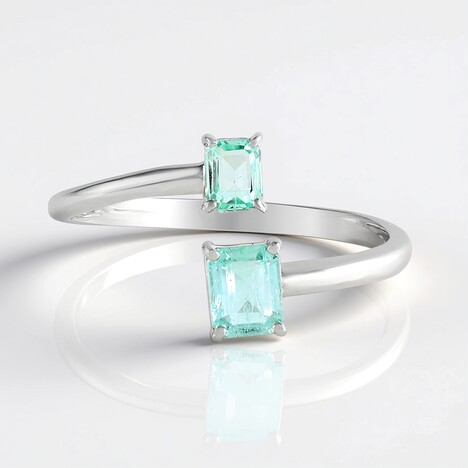 Anello in argento con Smeraldo Color Paraiba