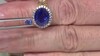 Zilveren halsketting met een tanzaniet (Gems en Vogue)