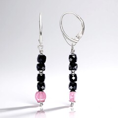 Orecchini in argento con Tormalina Rosa Brasiliana