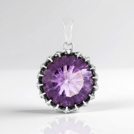 Ciondolo in argento con Fluorite Viola