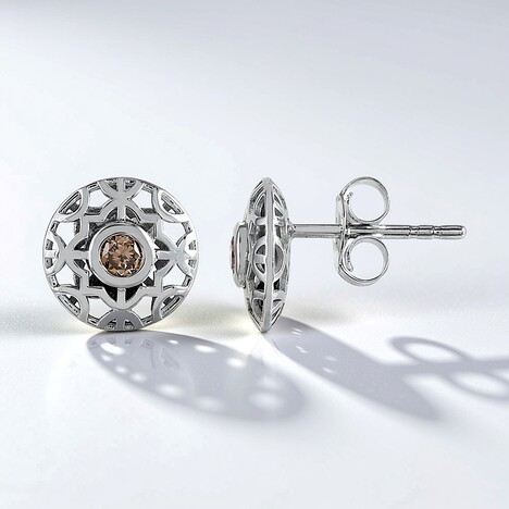 Orecchini in oro con Diamante Champagne I2 (Ornaments by de Melo)