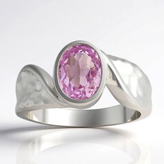 Anello in argento con Kunzite