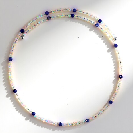 Collana rigida in acciaio con Opale di Welo (Riya)