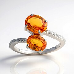 Anello in oro con Zaffiro Arancione Ban Ka Cha