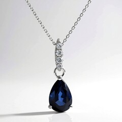 Collana in oro con Zaffiro Ceylon Blu