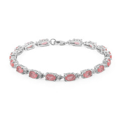 Zilveren armband met Pastelroze Kwartskristallen