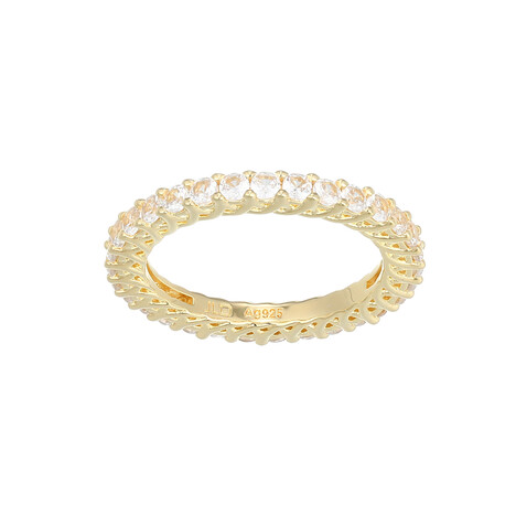 Zilveren ring met zirkonen