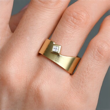 I3 Schokoladen-Diamant-Silberring