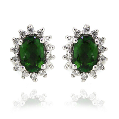 Orecchini in argento con Diopside Russo