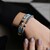 Brazalete en plata con Granate de Mozambique