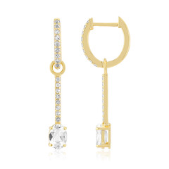 Pendientes en plata con Topacio blanco