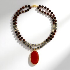Collana in argento con Onice Rossa (Adela Silber)