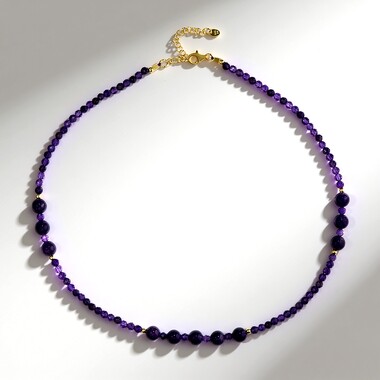 Collier en argent et Améthyste de Zambie (Riya)