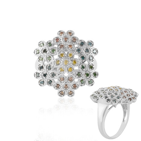 Anillo en plata con Diamante amarillo I2