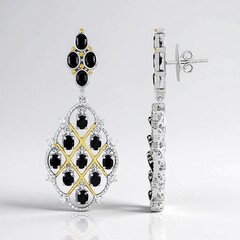 Orecchini in argento con Spinello Nero
